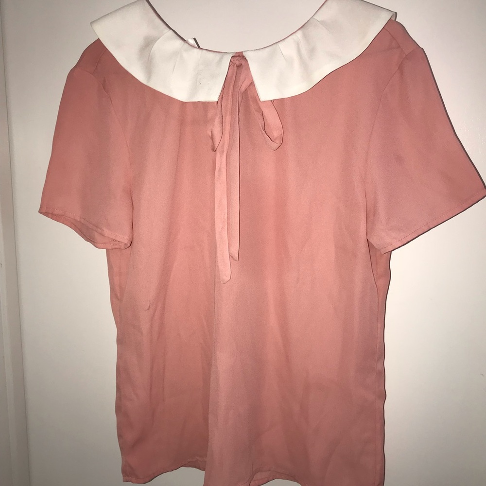 Peach collar shirt